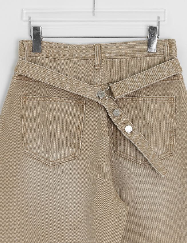 Crane Back Point Wide Washing Denim Pants