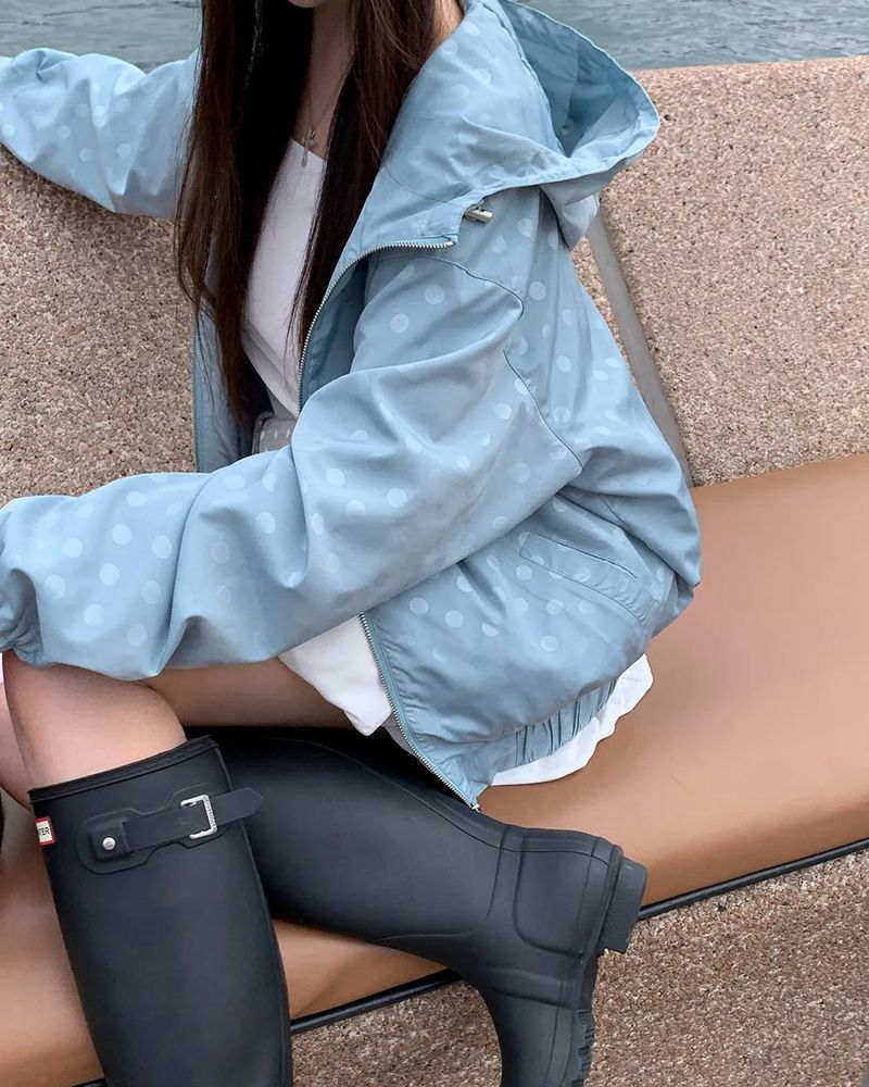 [ORIGINAL] Shimmer Dot Hooded Windbreaker