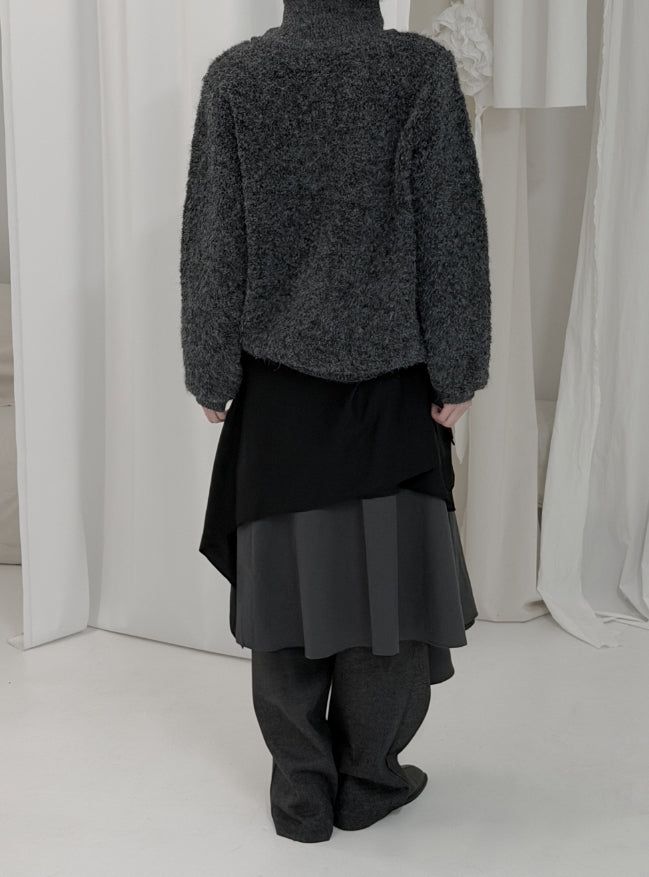Ketone High Neck Button Cardigan