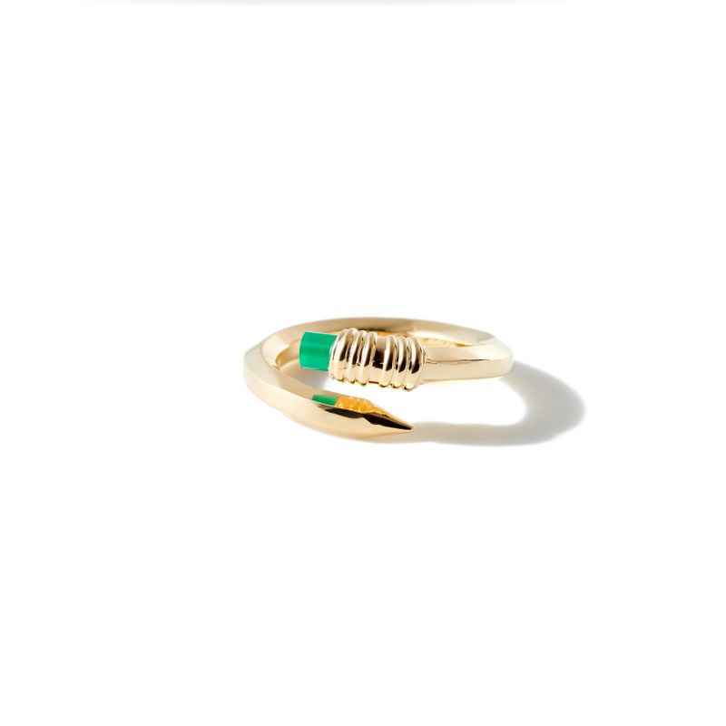 Frica Jewelry(フリカ ジュエリー)の「Linning Ring Silver 2 green Onyx(Accessories)」