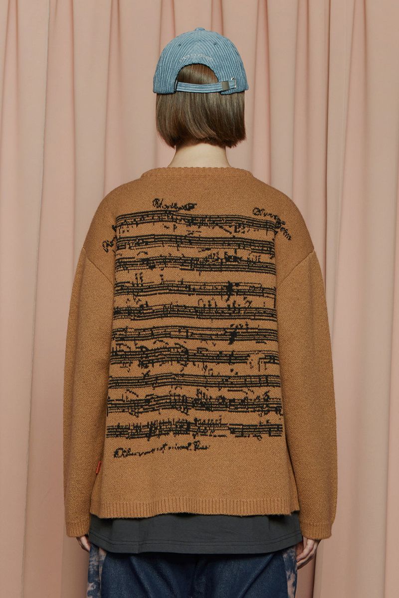 U SHEET MUSIC KNIT / CAMEL
