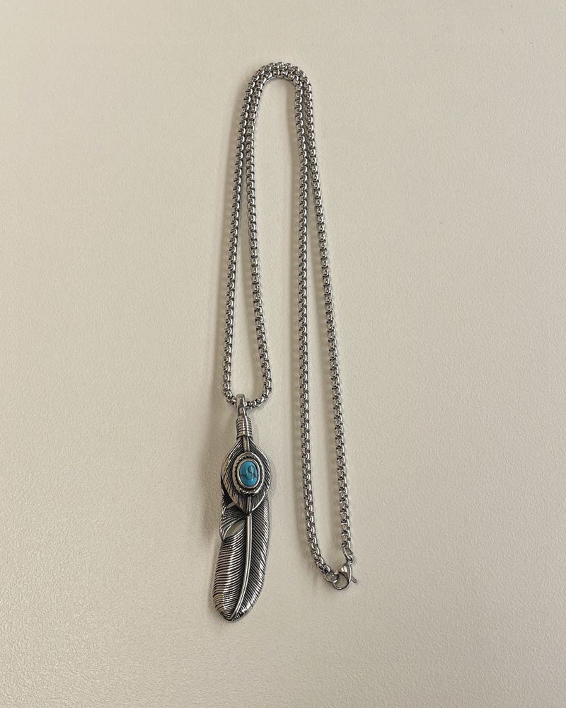 turquoise feather necklace