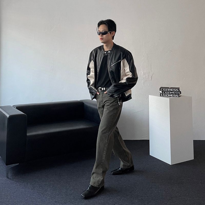 RU23118 Buffing Leather Jacket (2 colors)