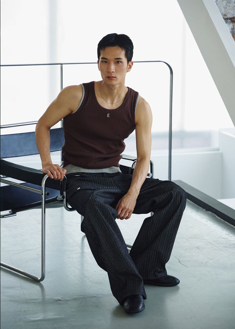 LAURANTSEOUL（ローラントソウル）の「High ribbed logo sleeveless(Brown)（Pants）」