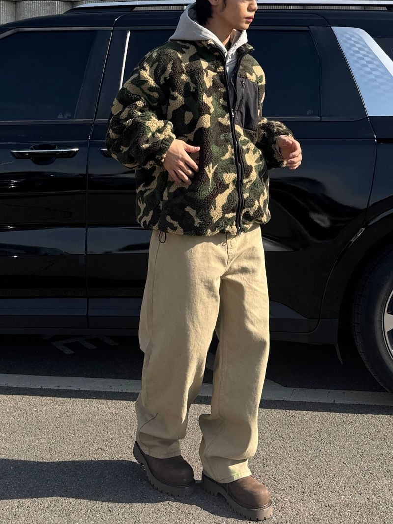 Camo String Sherpa Fleece (No.841)