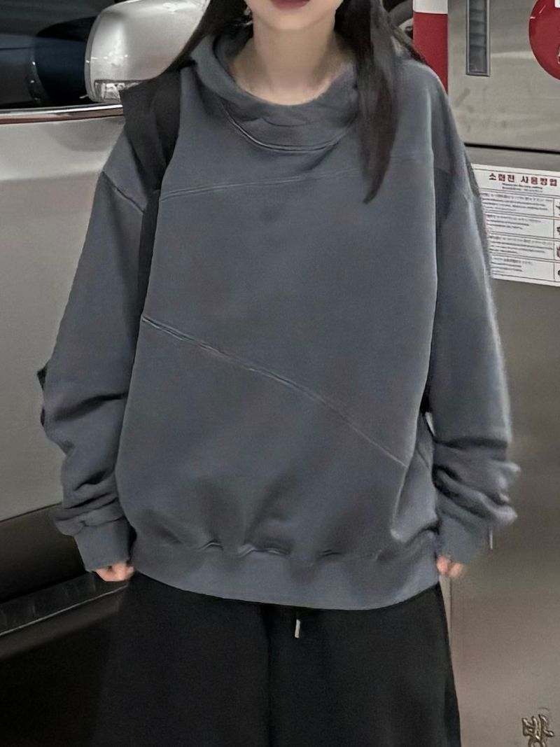 slant cutline pigment hoodie