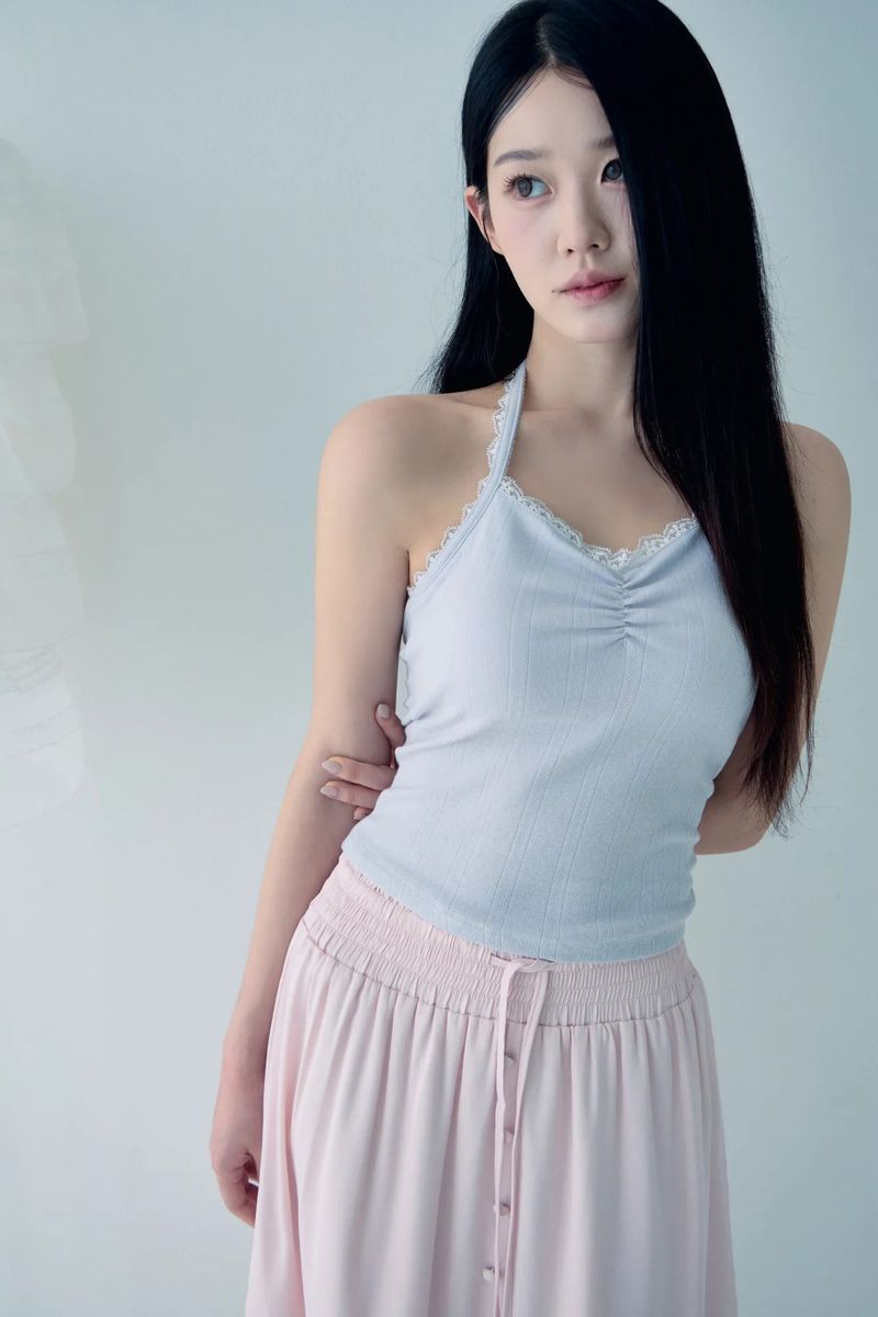 Luna halter top (Ash lilac)