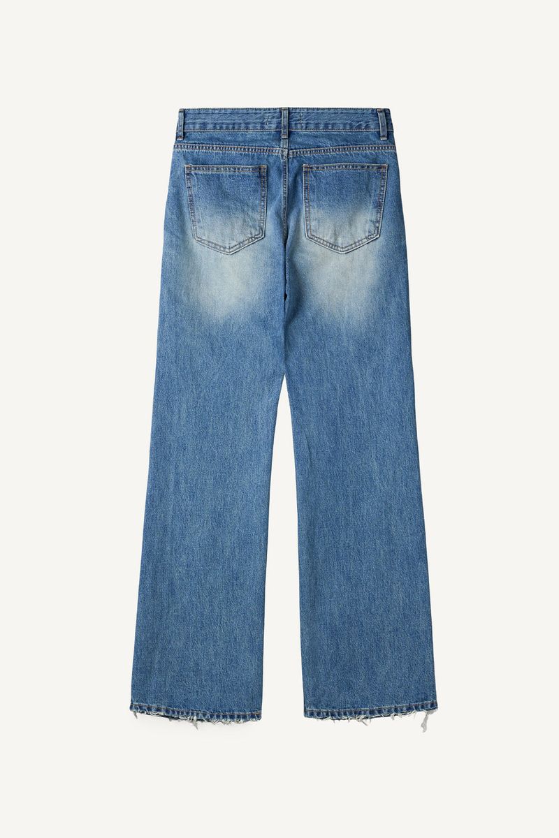 Low Hem Vintage Flare Denim Pants