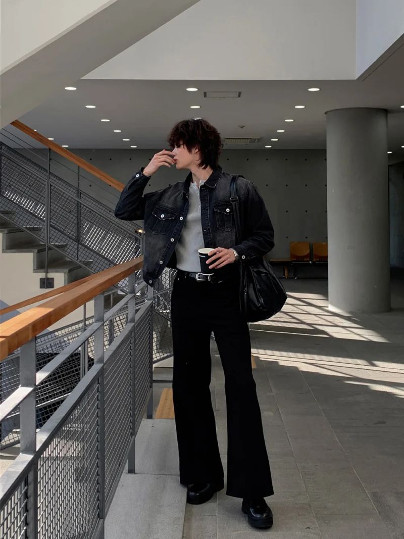 LMN Herit Bootcut Semi-Wide Cotton Pants (2 colors)