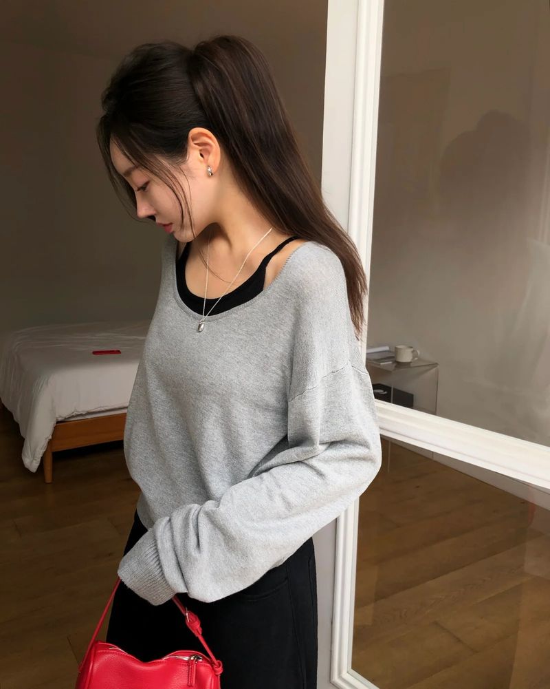 [ORIGINAL] Selly Deep U-Neck Sleeveless Set