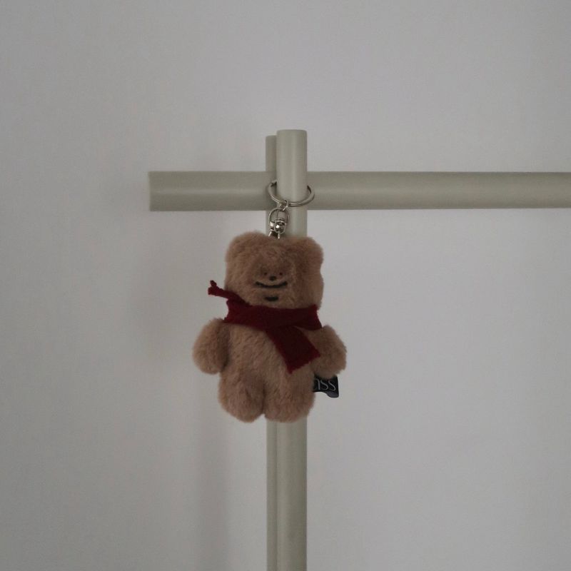 tuteogi brown doll keyring burgundy muffler