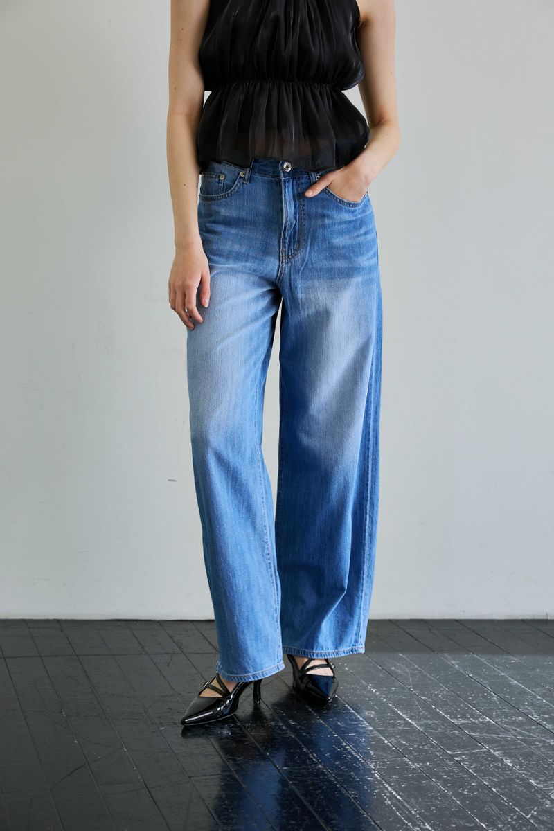 AZURE WIDE DENIM PANTS / BLUE