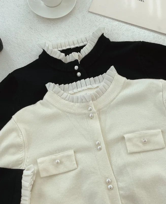 Coten Pearl Frill Knit Cardigan
