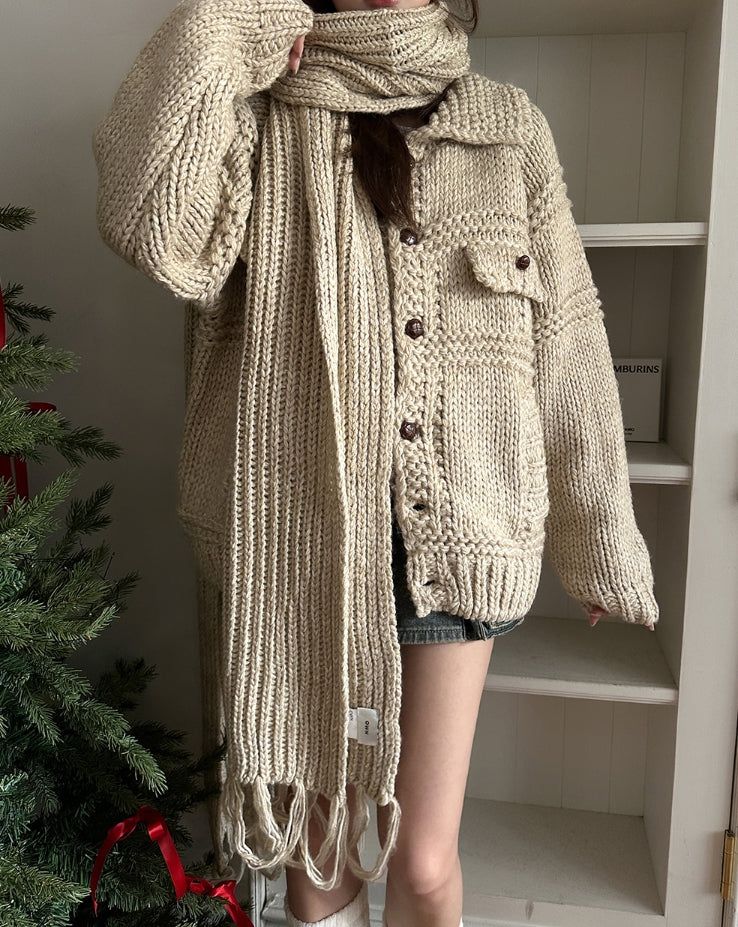 [wool20%] Ellie Bokashi Weaving Muffler