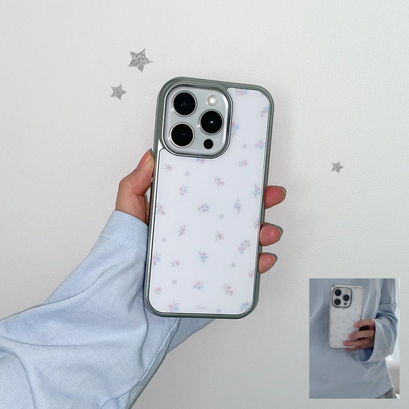 [MADE] STARLIT BLOOM PHONE CASE (glass silver bumper)