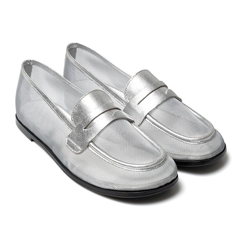 [MADE] WOMEN PENNY PLATE MESH LOAFER-SILVER