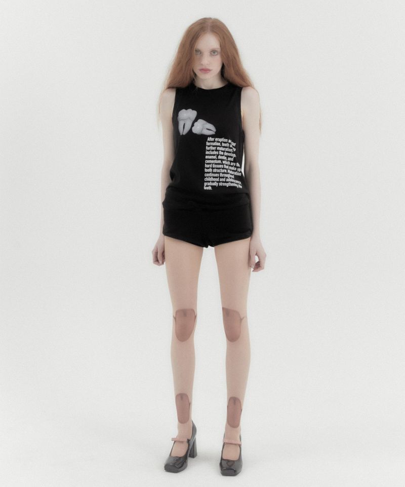Teeth Sleeveless Tee Black