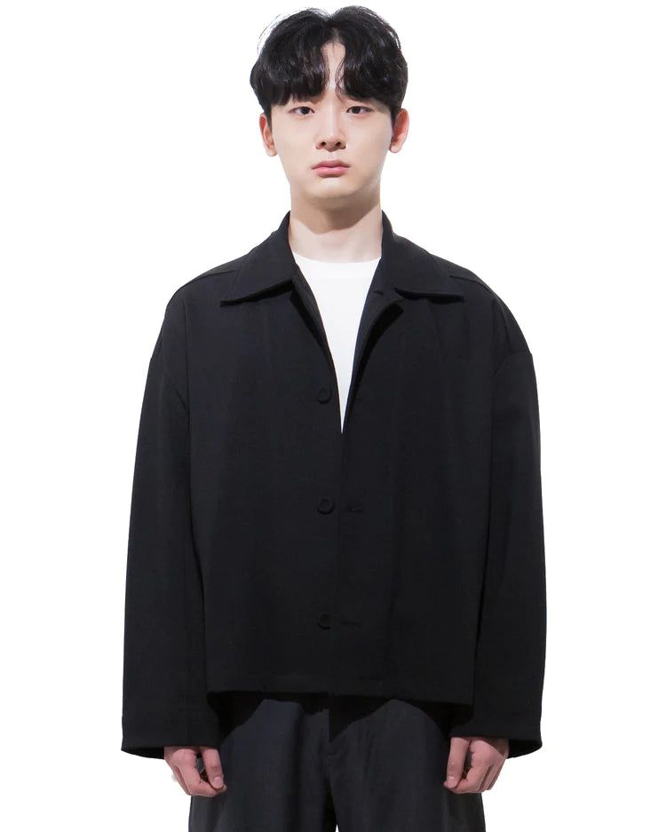 MAGNOLIA（マグノリア）の「クロップシャツジャケット-BLACK （送料込）- WooStore（Jackets/Outerwear）」