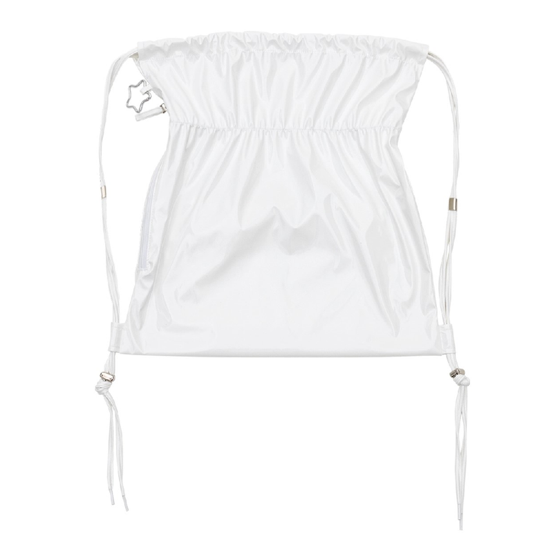 GLOSSY STRING BACK PACK_WHITE
