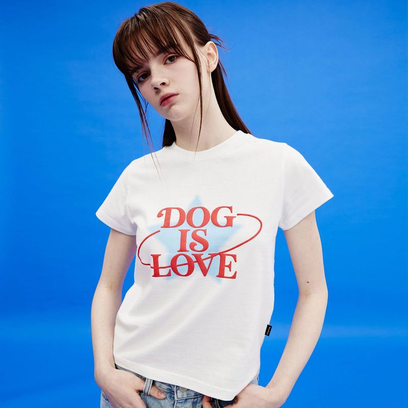 WaiKei(ワイケイ)の「Dog is love star graphic half sleeve tshirts(Tops)」