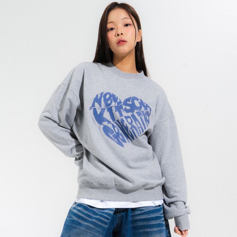 NEWKITSCH(ニューキッチジェネレーション)の「VINT HEART LOGO SWEATSHIRTS-MELANGE(Tops)」