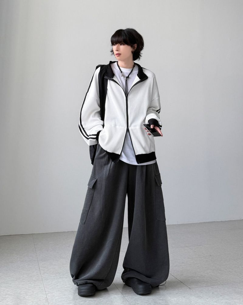 Keria Waffle Track Zip-up