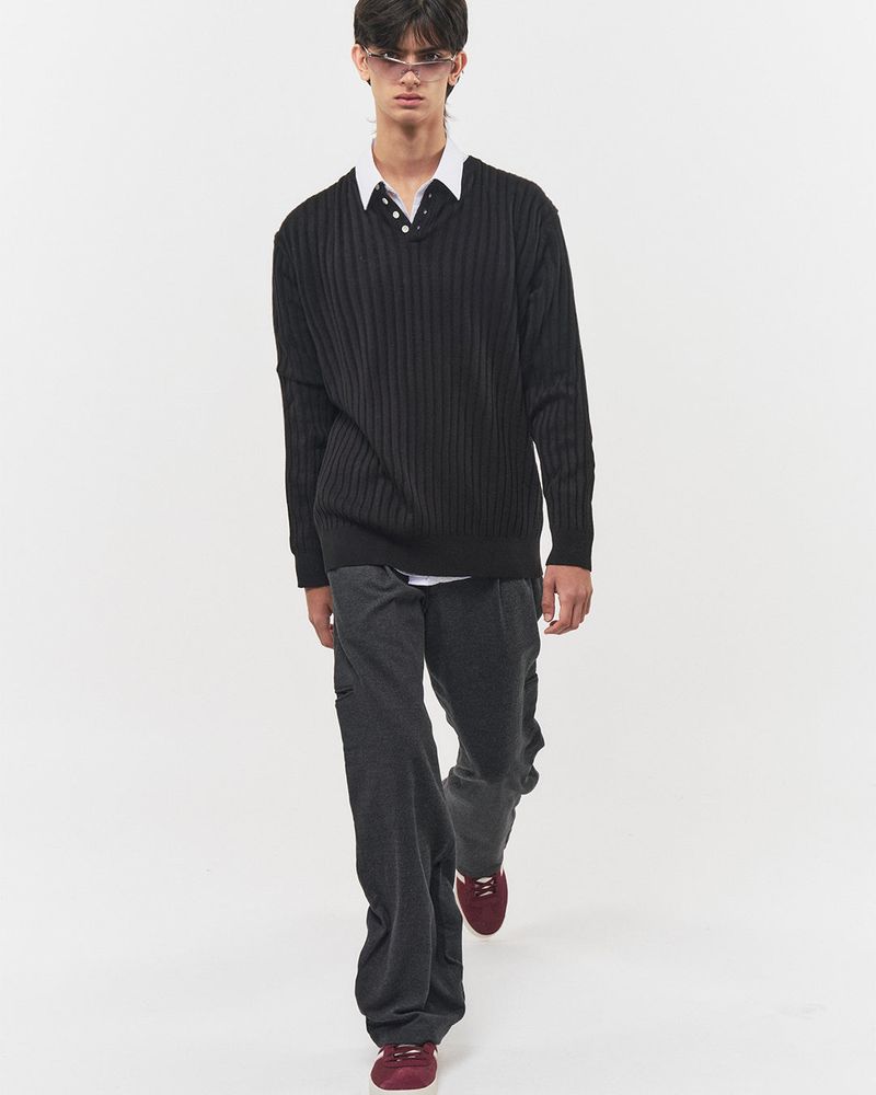 Bluesf woolen wide slacks