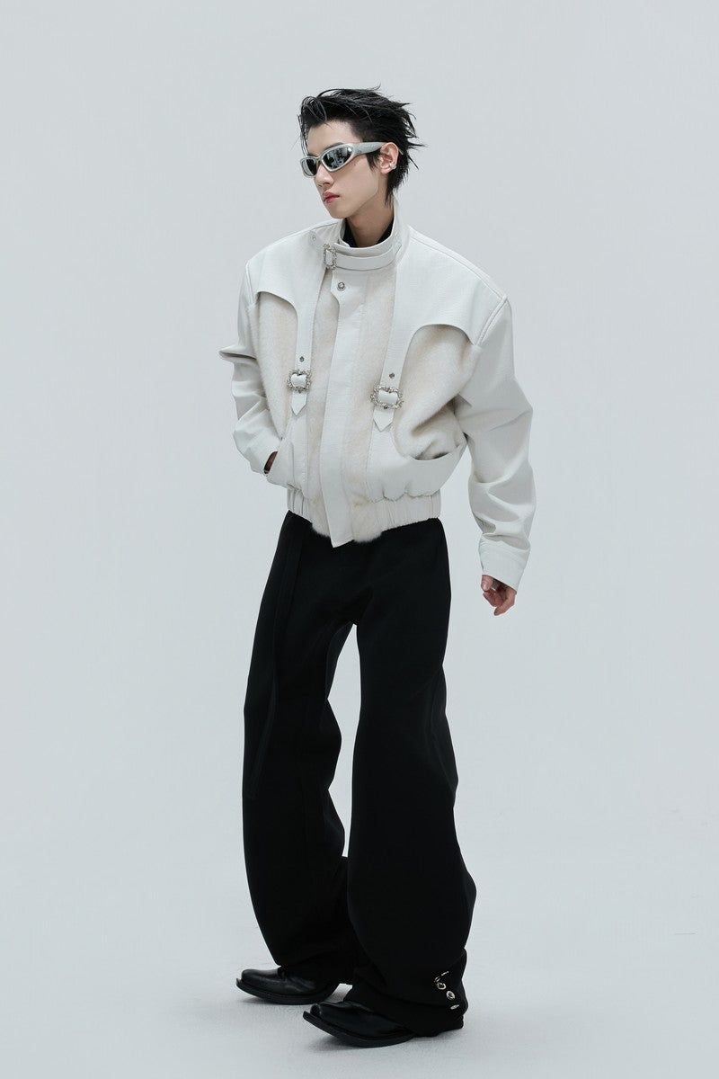 Crocodile Fleece Biker Jacket
