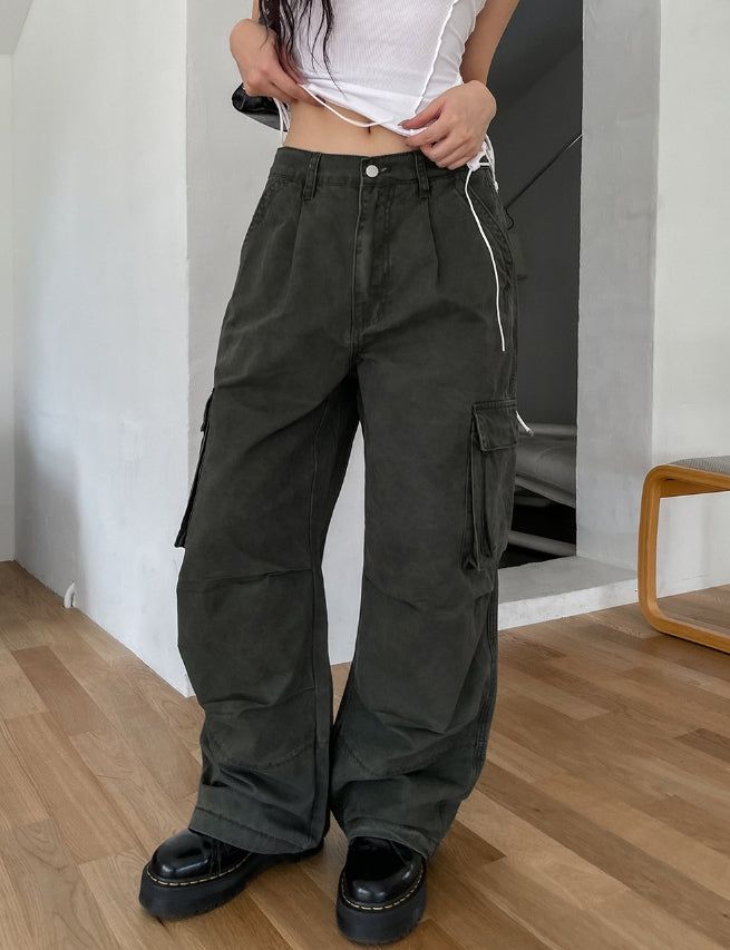 Theo Washed Double Pocket Cargo Pants