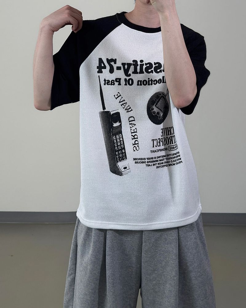 Ragiv Graphic Raglan Knit Short Sleeve
