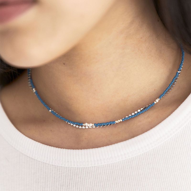 OURPIERRE（アワーピエール）の「LOVE SKINNY BEADS NECKLACE BLUE（Accessories）」