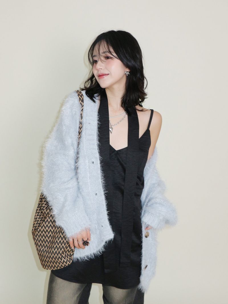 Featheryan Rouge Long Angora Cardigan