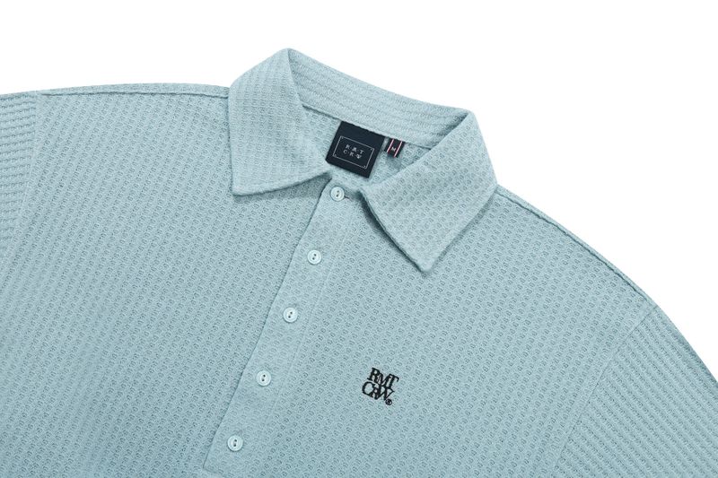 RECENT BUTTON KNIT POLO_SKY BLUE