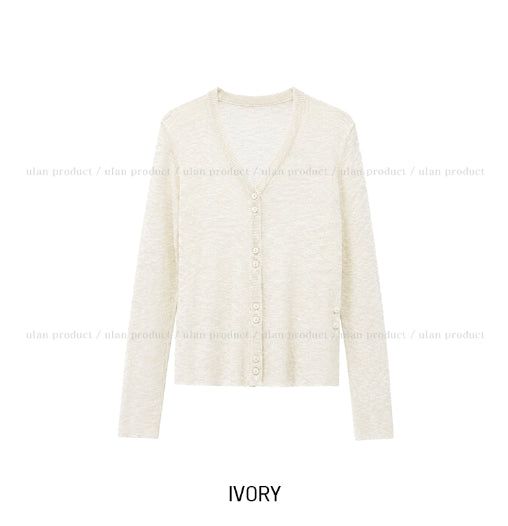 Henne Double Button See-Through Cardigan