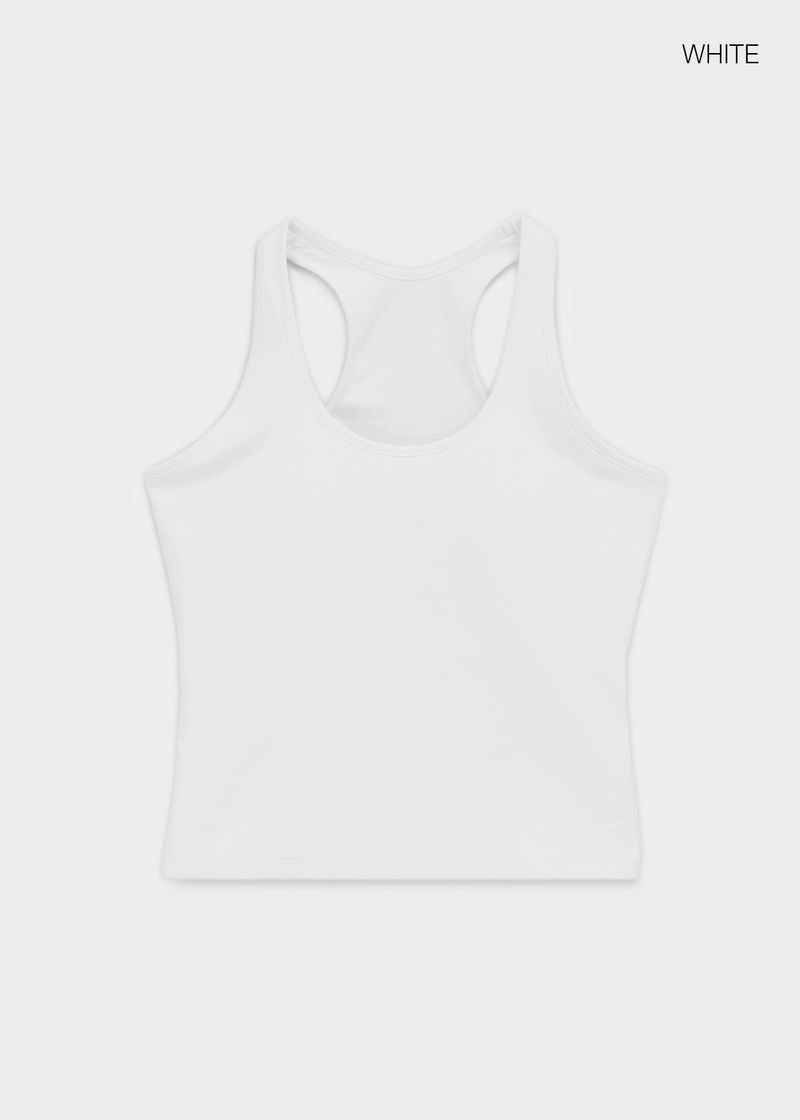 [B-BASIC] Basic Cotton Span Mango Halter Neck Sleeveless (Built-in Cap)