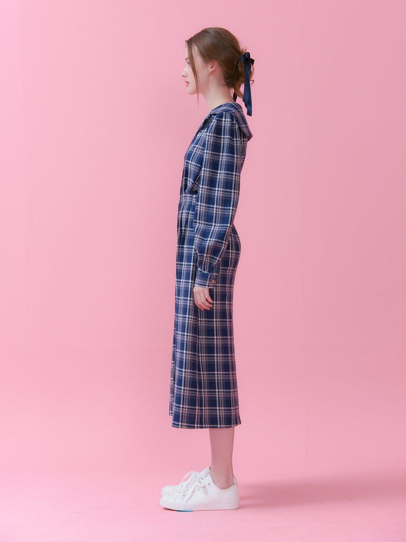 SAILOR COLLAR SHIRTS ONEPIECE_NAVY