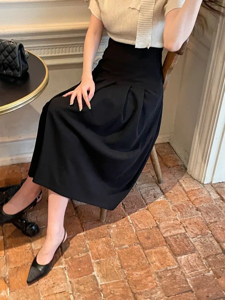 Envo Stretch Pleated Long Skirt