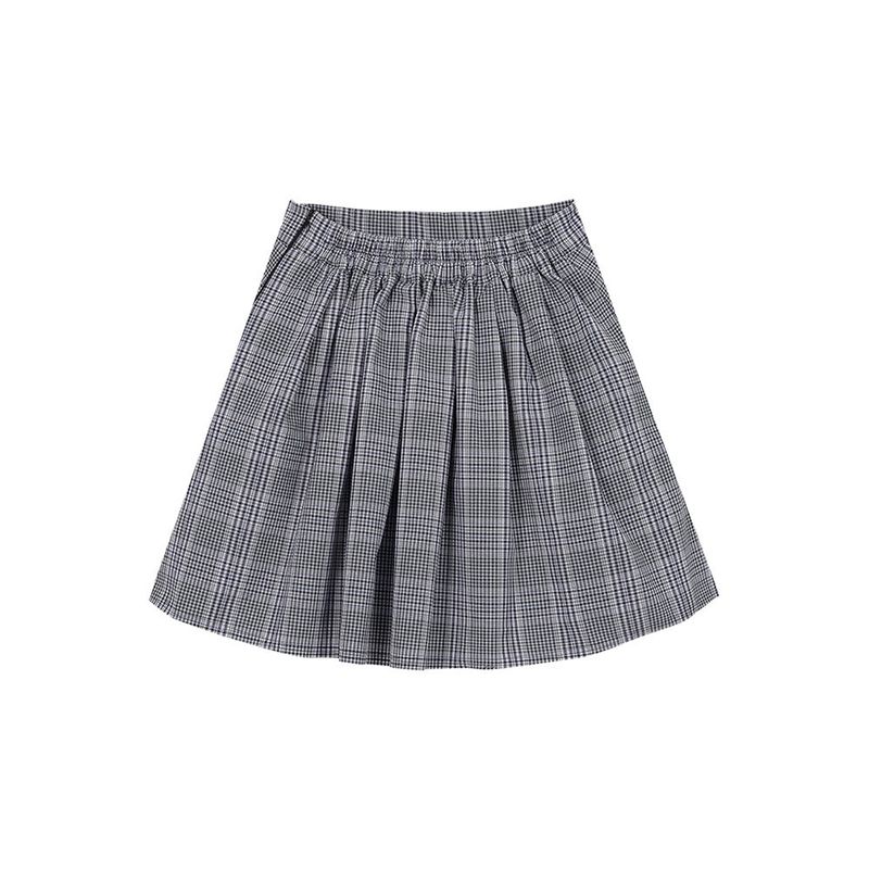 PLEATS CHECK SKIRT