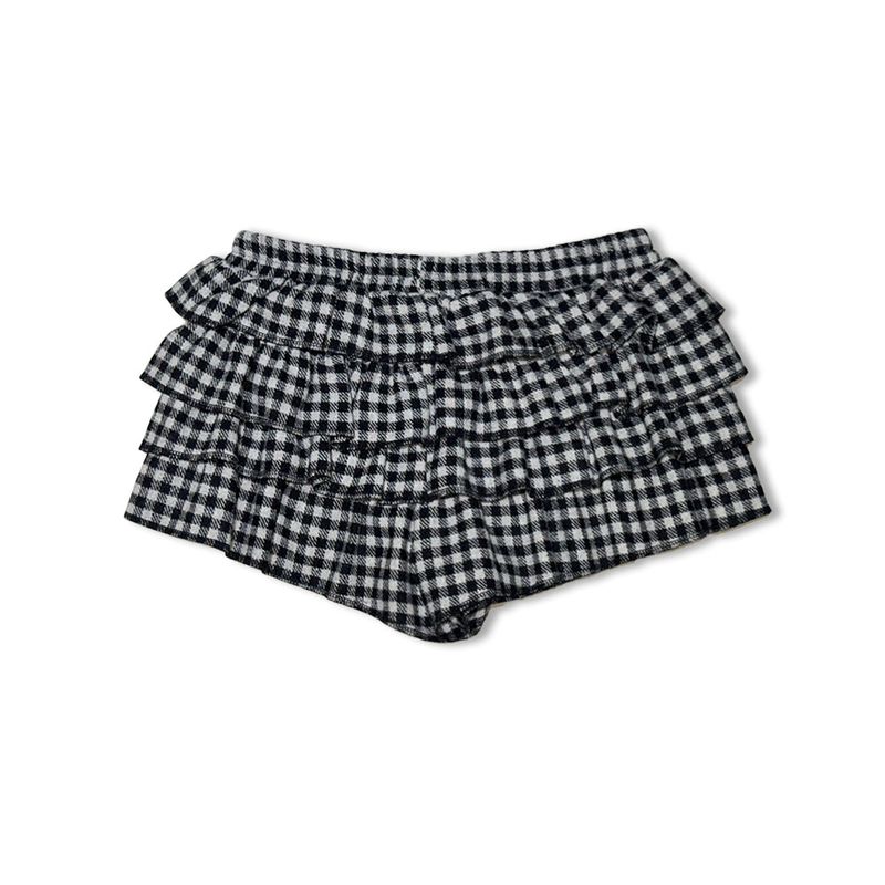 Wool Check Frill Shorts (3colors)