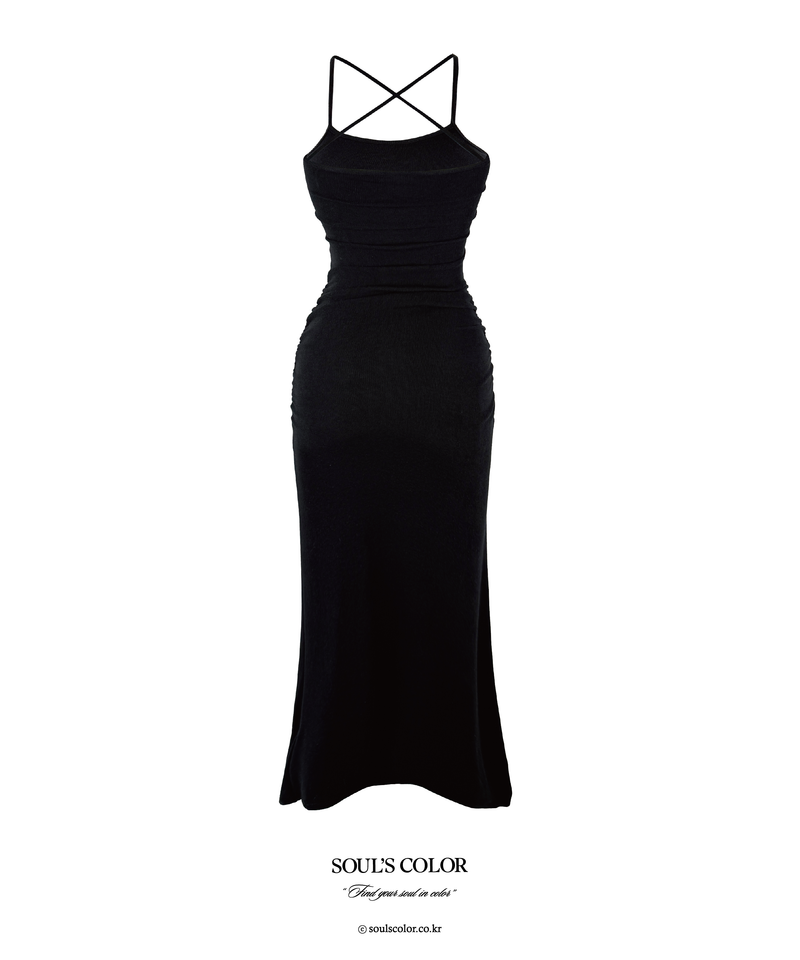 Aria Cross Strap Shirring Maxi OPS
