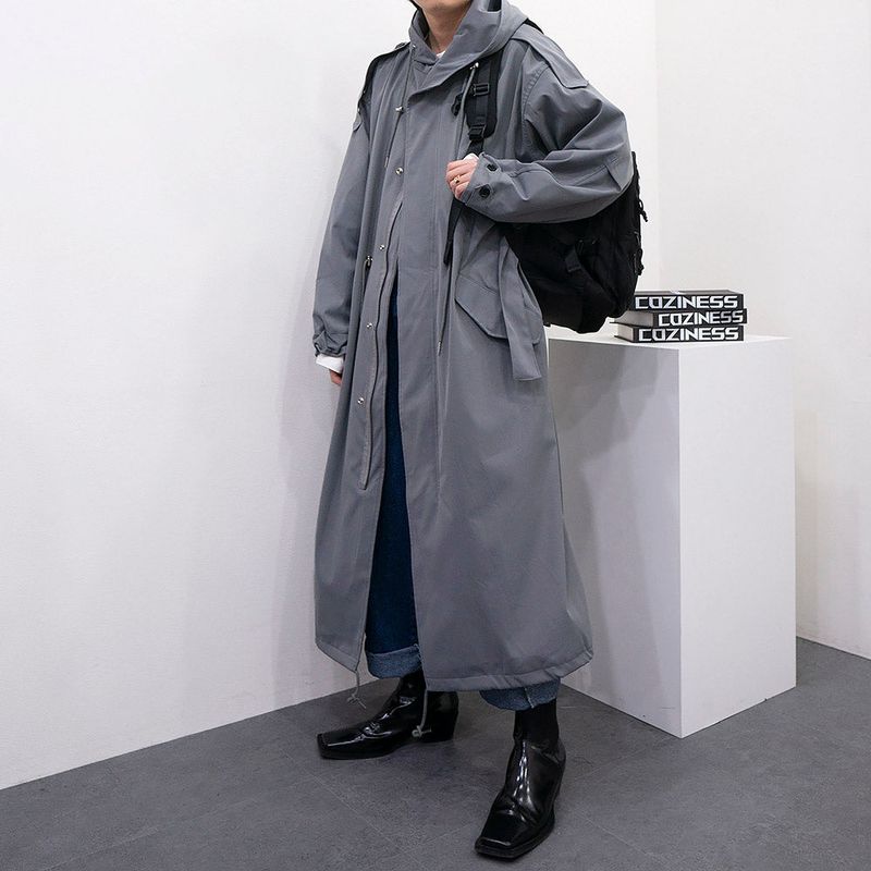 SK Maxi Bomber Jacket Hood Coat (3 colors)