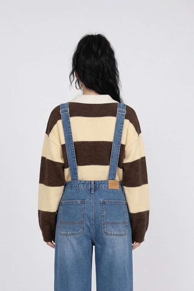 RUGBY STRIPED POLO SWEATER (5COLORS!)