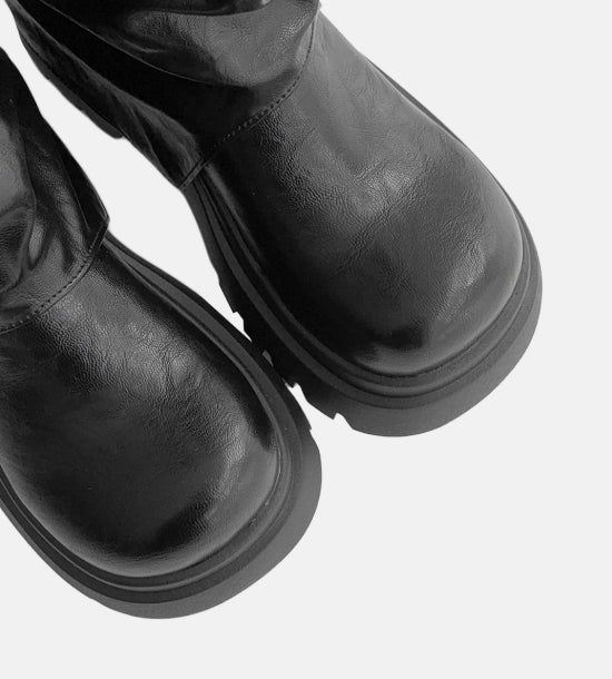 Crack Slit Zipper Boots