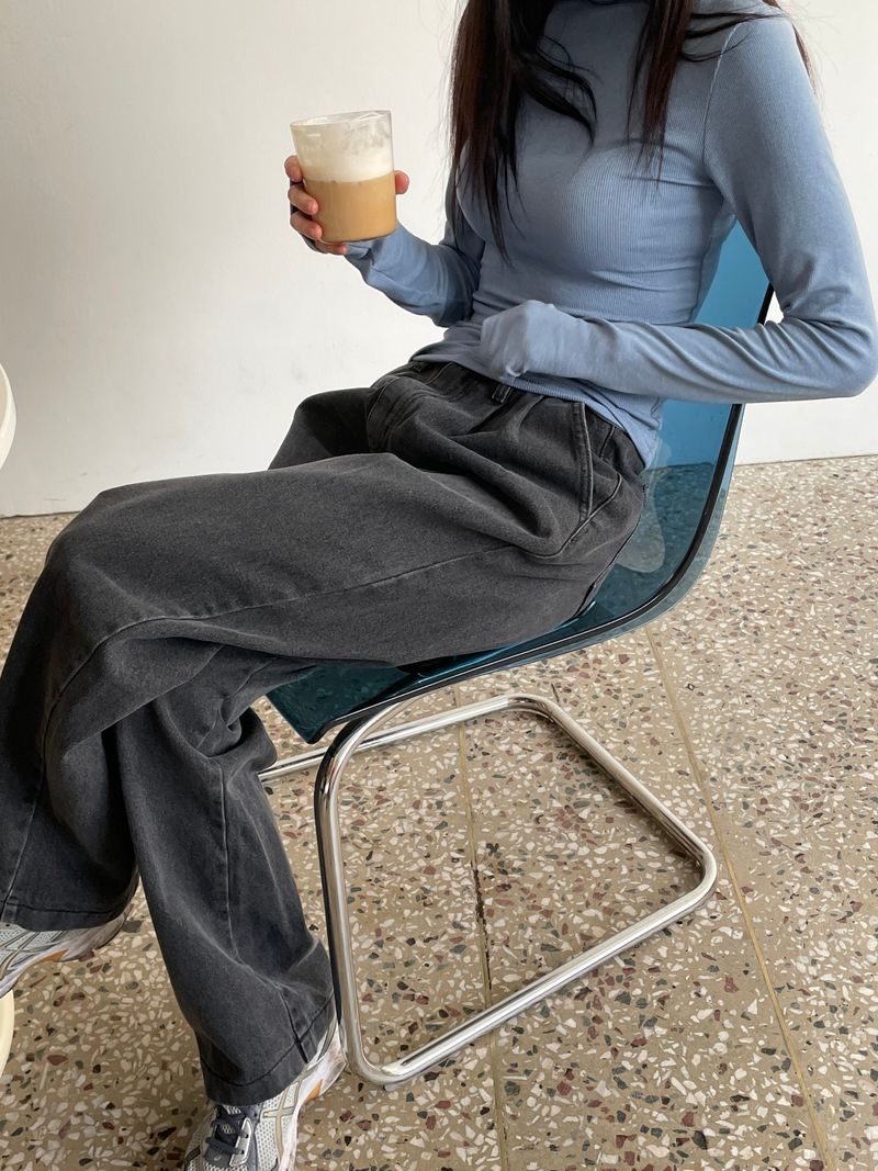 Vintage brush wide pants