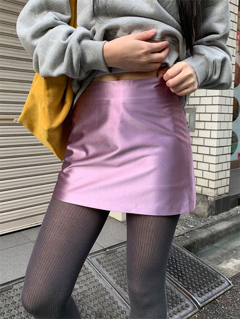 SATIN PEARL MINI SKIRT (3C)