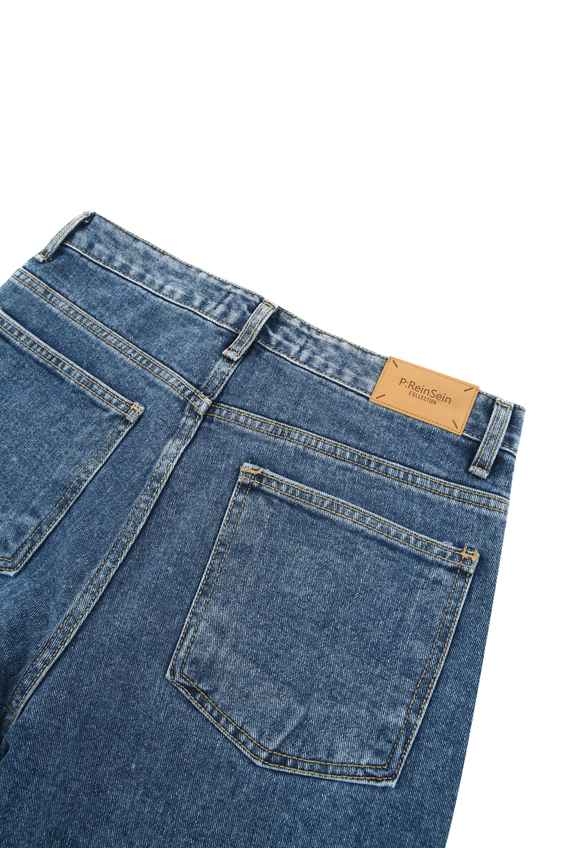 Middle blue low-rise denim pants