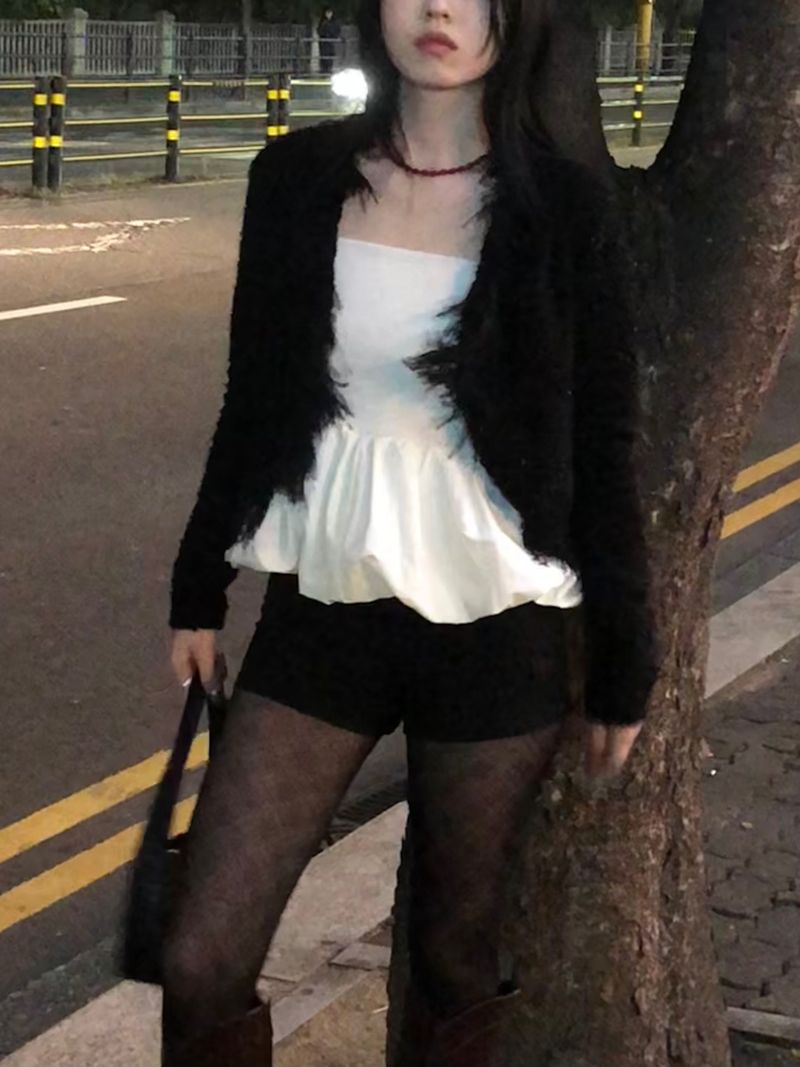 Tweed Fringe Cardigan Jacket