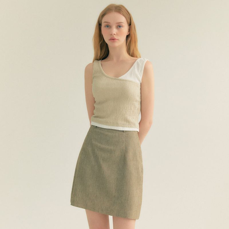FREIHEIT(フライハイト)の「Linen Basic Skirt (Khaki)(Skirts)」