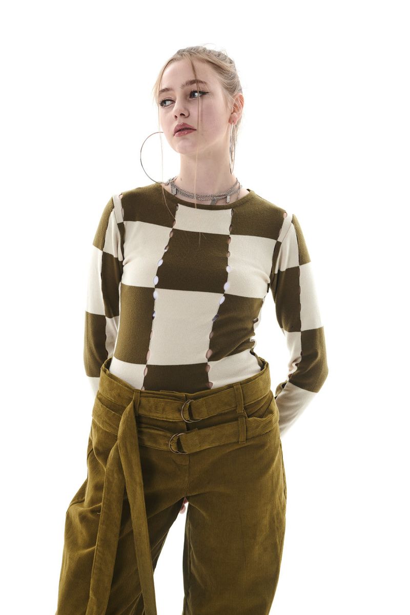 CHECK HOLE KNIT