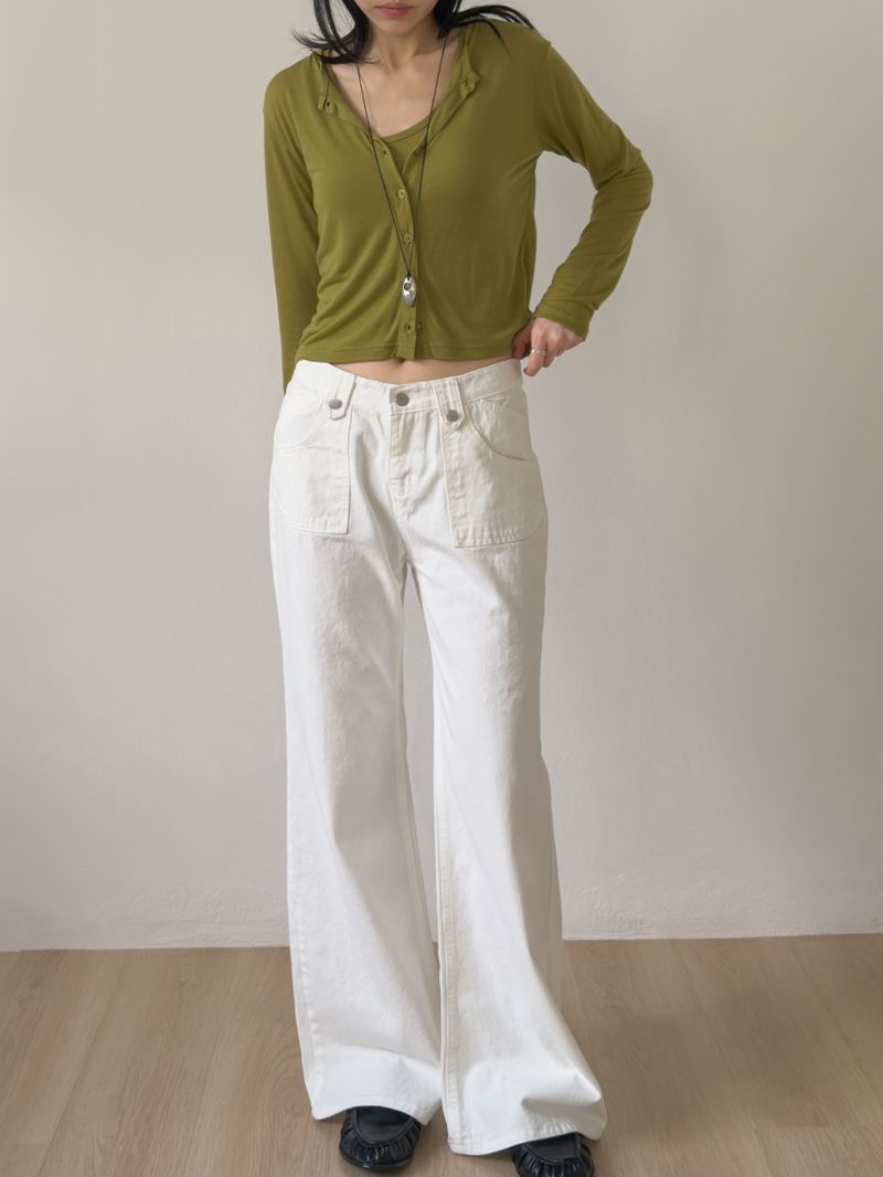 818 Cotton Bootcut Wide Pants